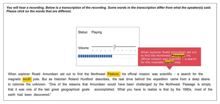 PTE – Listening – Highlight incorrect words – Engleze.com