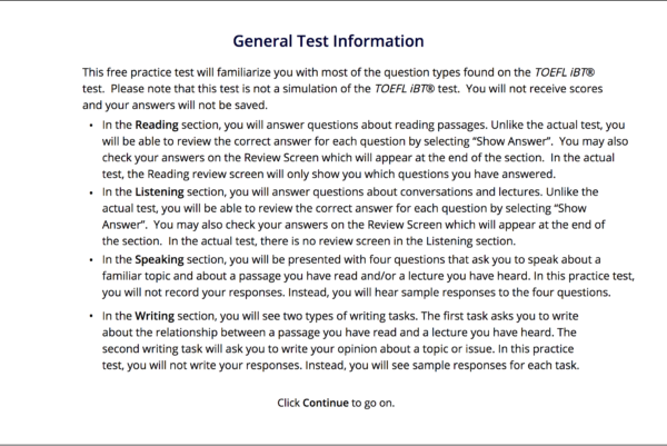 TOEFL IBT® Free Practice Test – Engleze.com