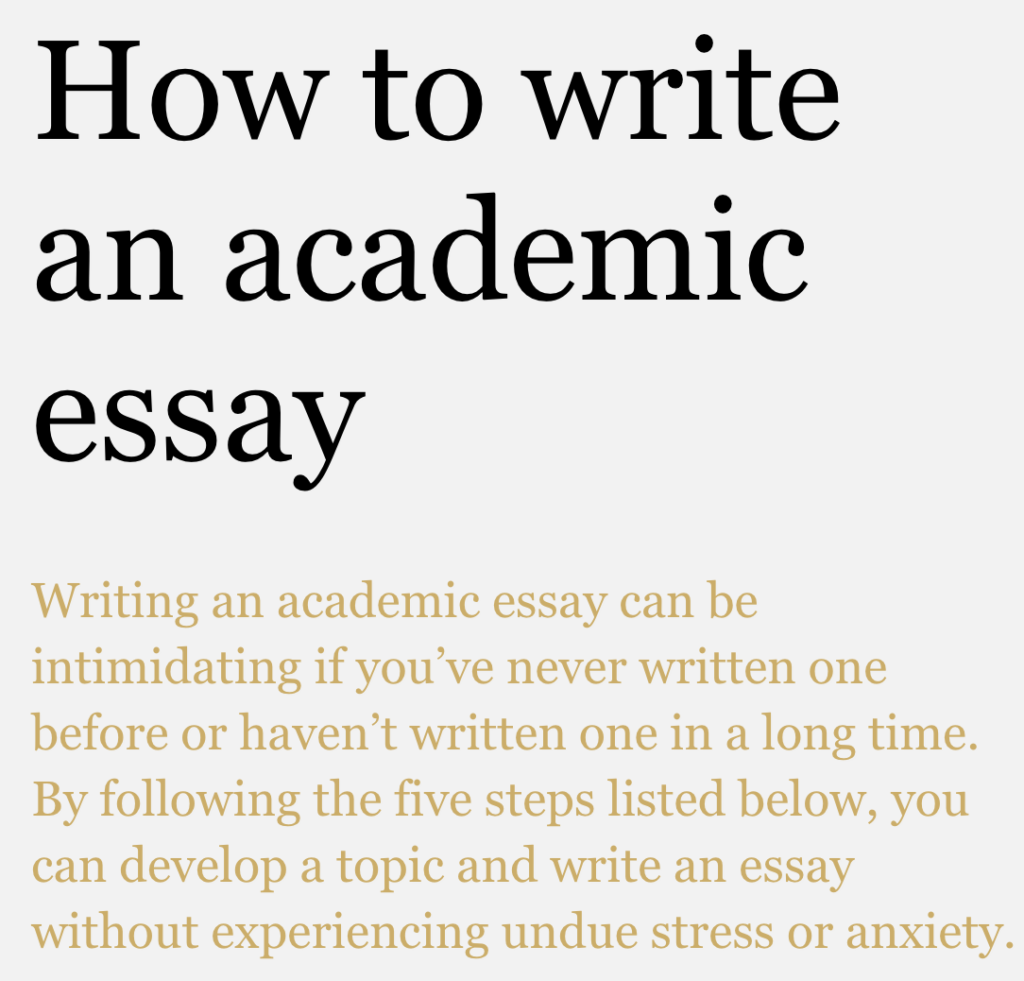 when writing a formal academic essay is